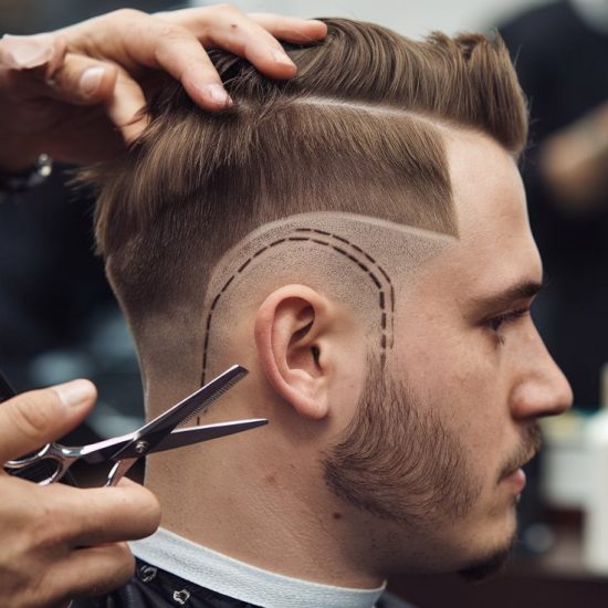 haircut with line on side